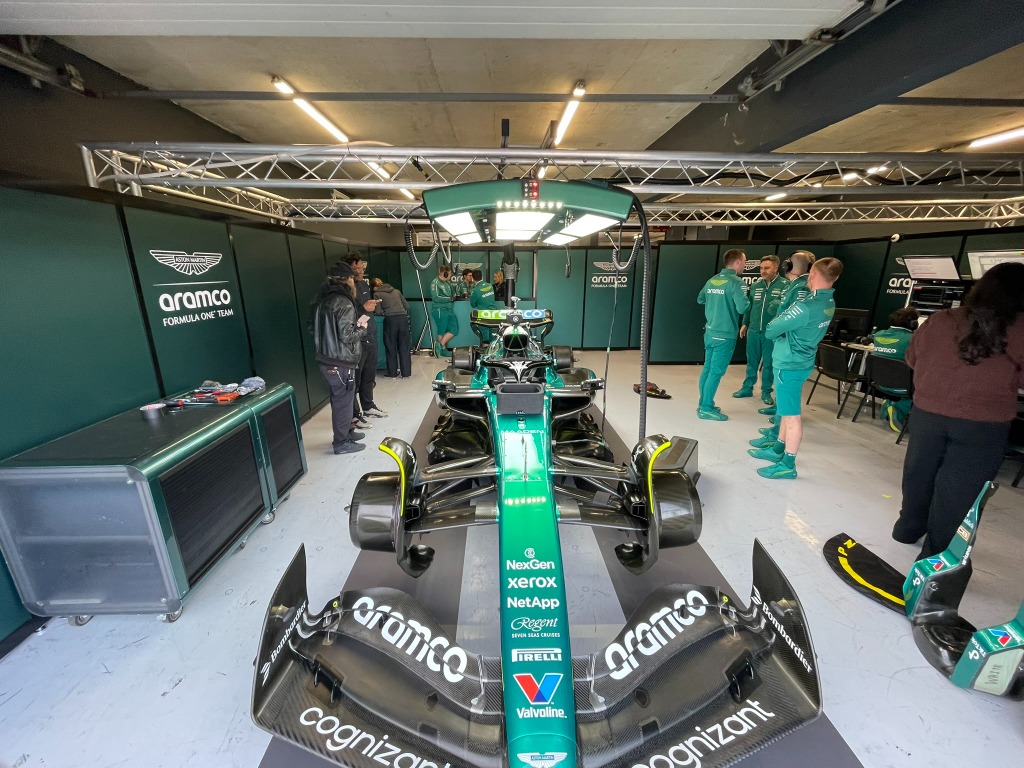 Aston Martin Aramco F1 garage - Behind the scenes
